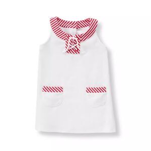 Janie and Jack girls red white striped cotton terry sailor  swim coverup size 6